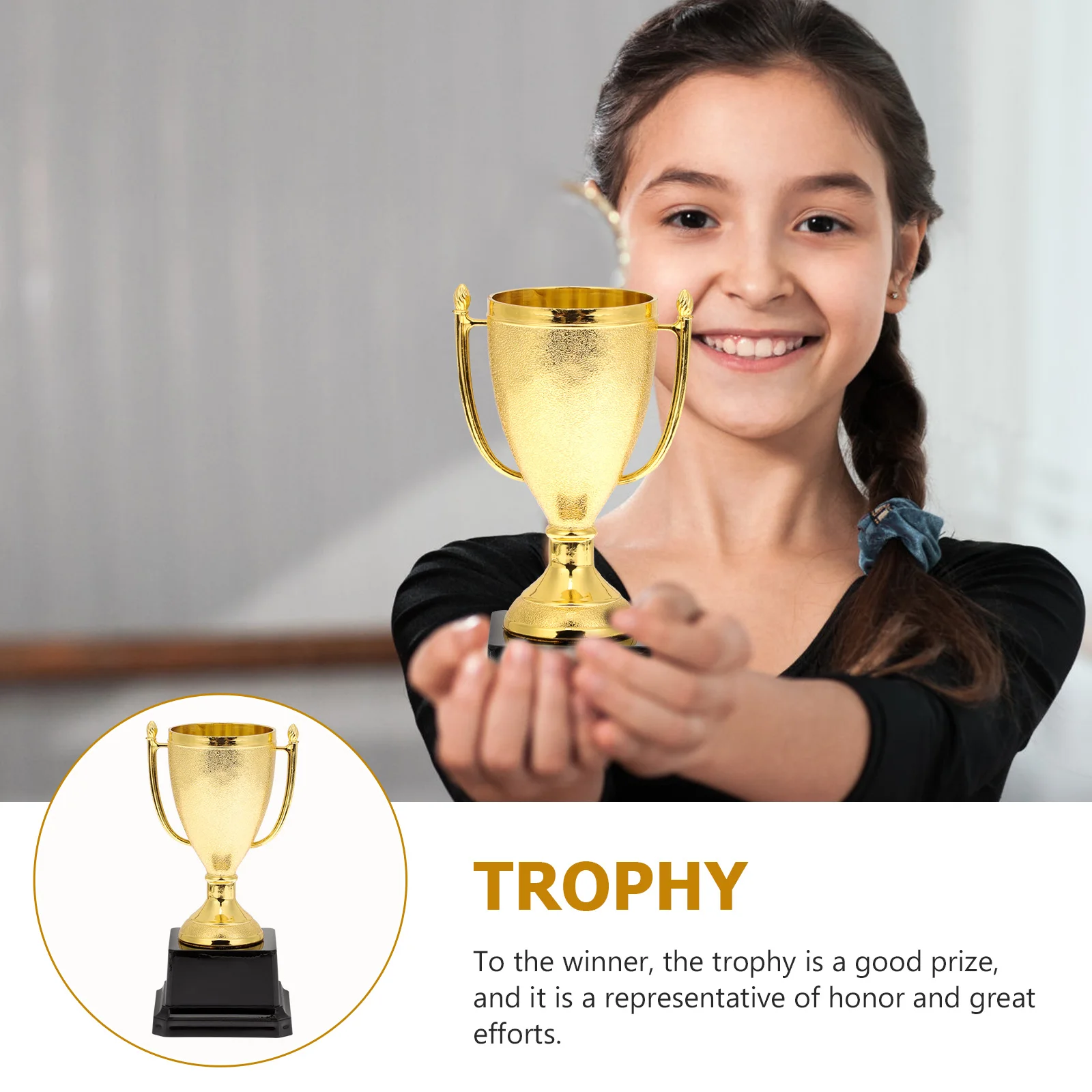 

Plastic Trophy for Kids Classroom Supplies Elementary School Award Ceremony Sports Banquet Toy Lightweight Durable Safe