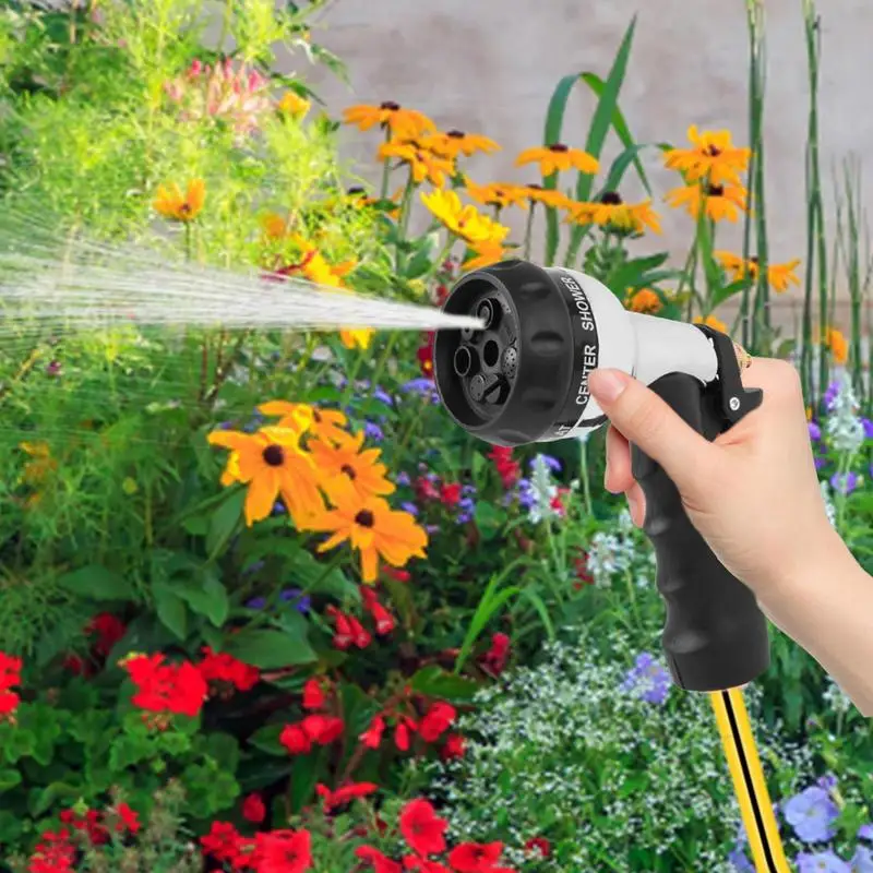 Metal Water Hose Nozzle Spray Patterns Adjustable Water Hose Nozzle Heavy Duty Multi-Functional Sprayer With Non-Slip Handle For