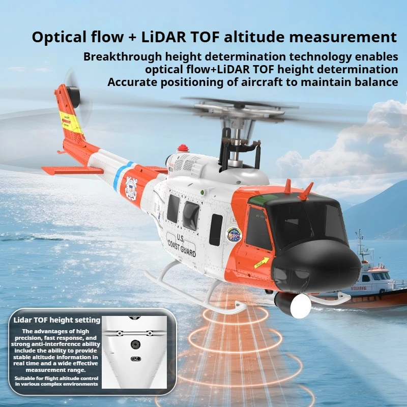 Neue F07S RC-Kampfhubschrauber-Simulation im Maßstab 1:34, UH-1 Huey-Hubschrauber, Spielzeug, GPS, automatische Rückkehr, mit oder keine Kamera-Version
