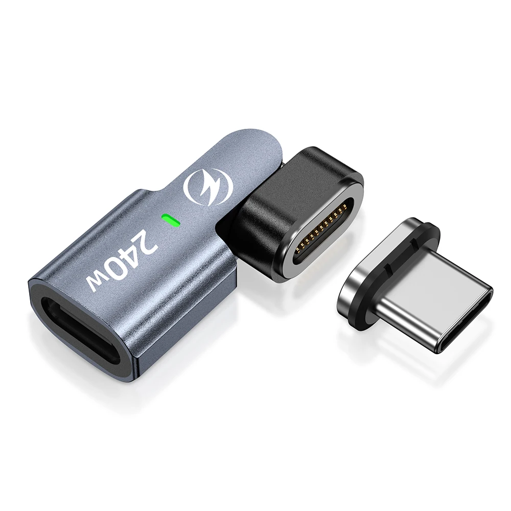 11pin PD 240W Magnetic OTG Adapter Type C Female to Type C Male Converter Fast Charging Data Transfer Adapter For iPhone Laptop
