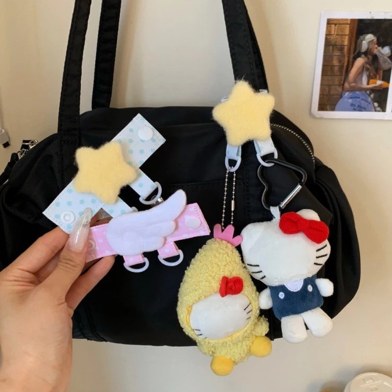 Sweet Angel Wings Star Love Plush Pendant Diy Bag Accessories For Students Y2k Cute Mini Keychain Creative Handmade Gifts