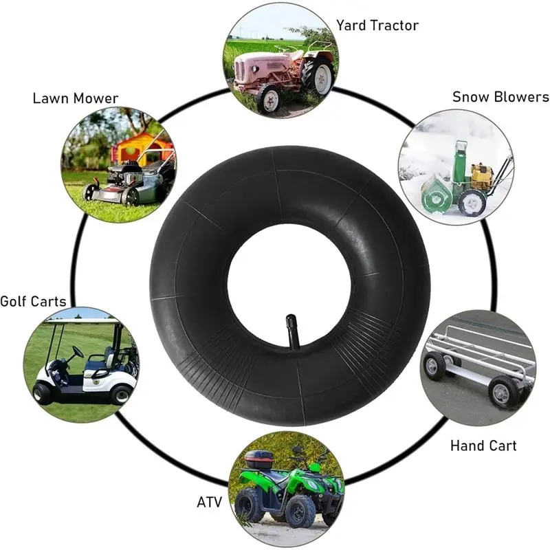 PTST Straight Valve 4.10-4 3.50-4 Inner Tube, 2-Pack 4.10/3.50-4 For Wheelbarrows, Mowers Hand Trucks And More