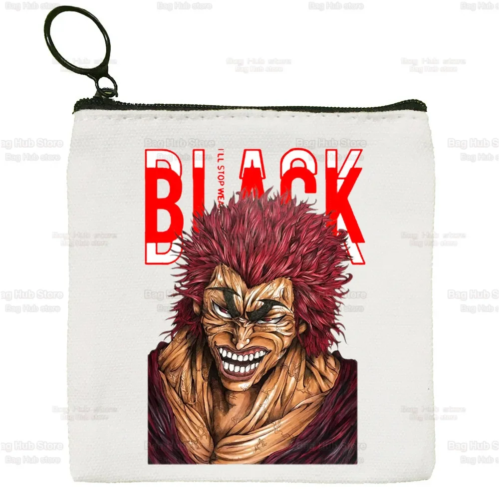 Porte-monnaie en toile solide, petit sac à clés à fermeture éclair, sac cadeau à main, document mignon, Hanma Yujirō Baki Kyokudai Taikai, le Grappler Baki