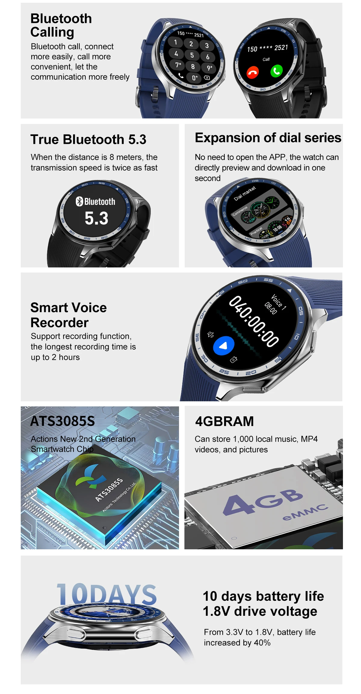 New AMOLED DT Watch X Smart Watch 4GB ROM Bluetooth Call 3D Vision GPS Tracker Waterproof Games TWS Music Smartwatch Men Women