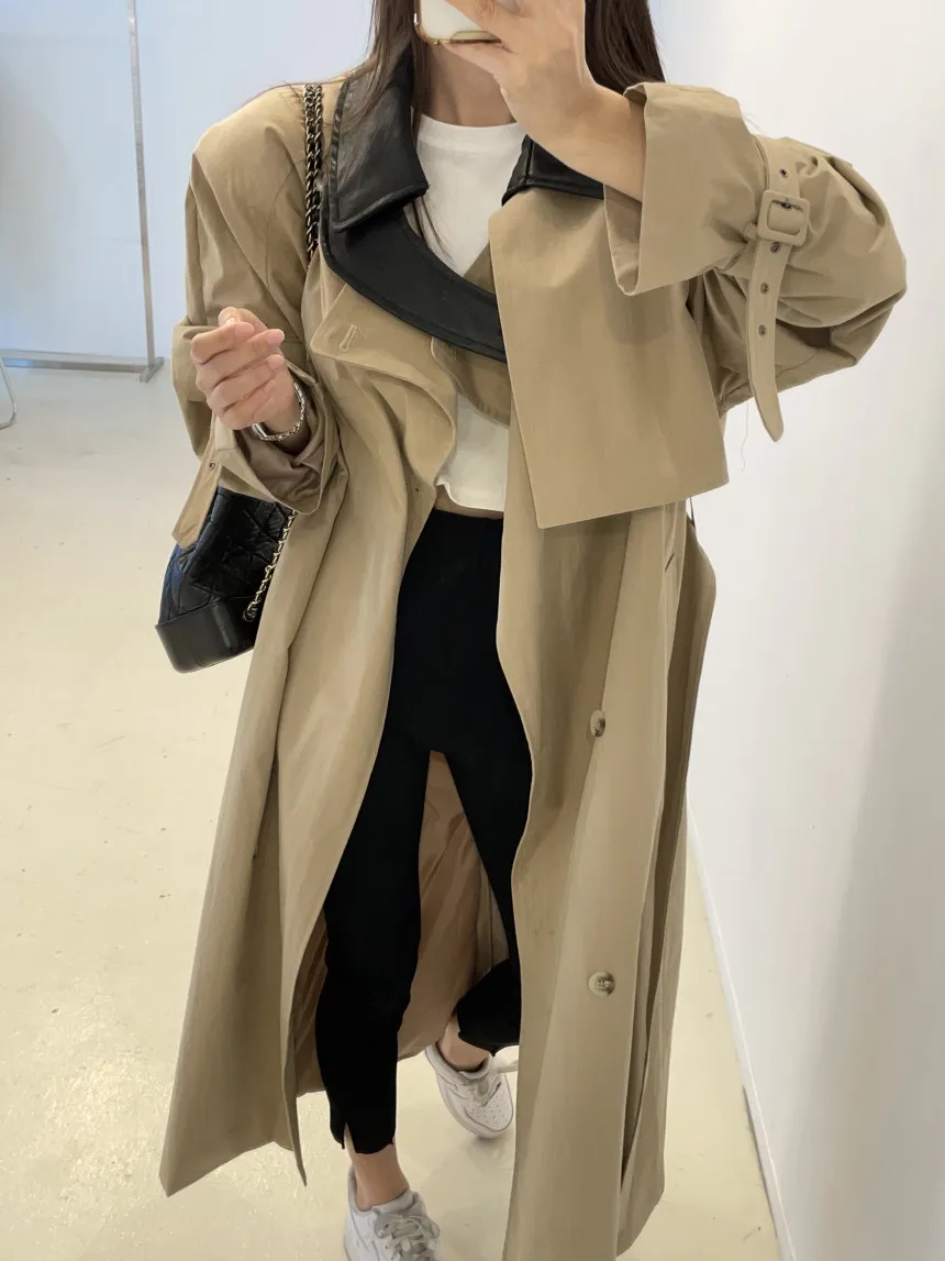 2026 Spring and Autumn New Women's Windbreaker Coat Loose High Street Splicing Workwear Windbreaker
