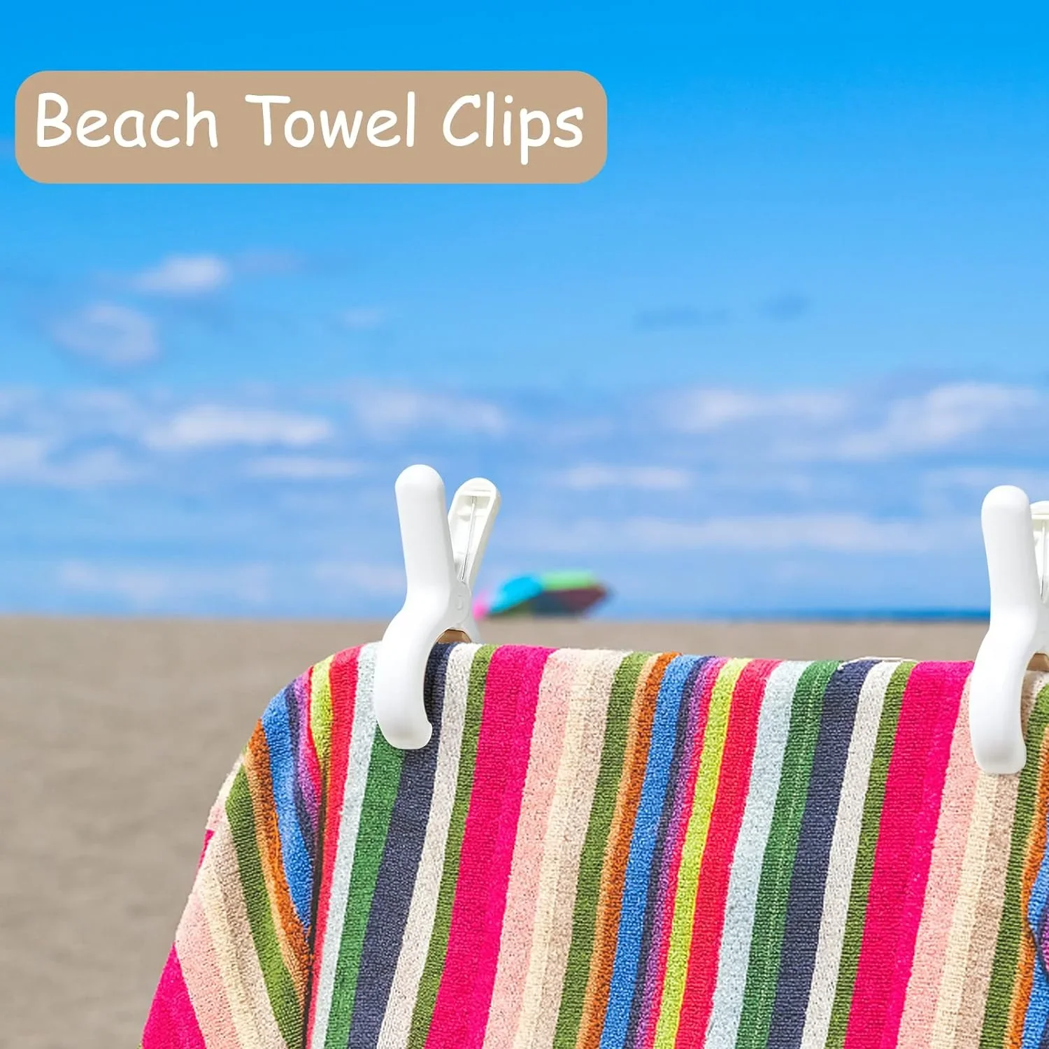 1/6/12Pack Plastic Clothes Pins with Strong Anti-Rust Springs Heavy Duty Beach Towel Clips Laundry Clothespins to Keep Towel