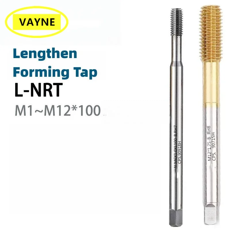 VAYNE American Lengthening Forming Tap For aluminum/With Tin Machine UNC UNF UNS0-80 6-32 8-32 4-40/10-24 5/16 1/4 3/8 X100MM