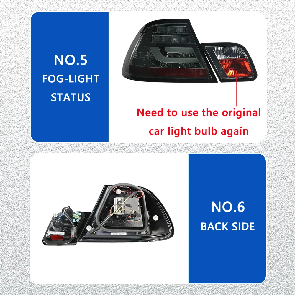 أضواء خلفية LED لسيارات BMW E46 2 أبواب 1998-2002 نمط جديد Led DRL سيارة المصابيح الخلفية الجمعية إشارة الملحقات تعديل مصباح