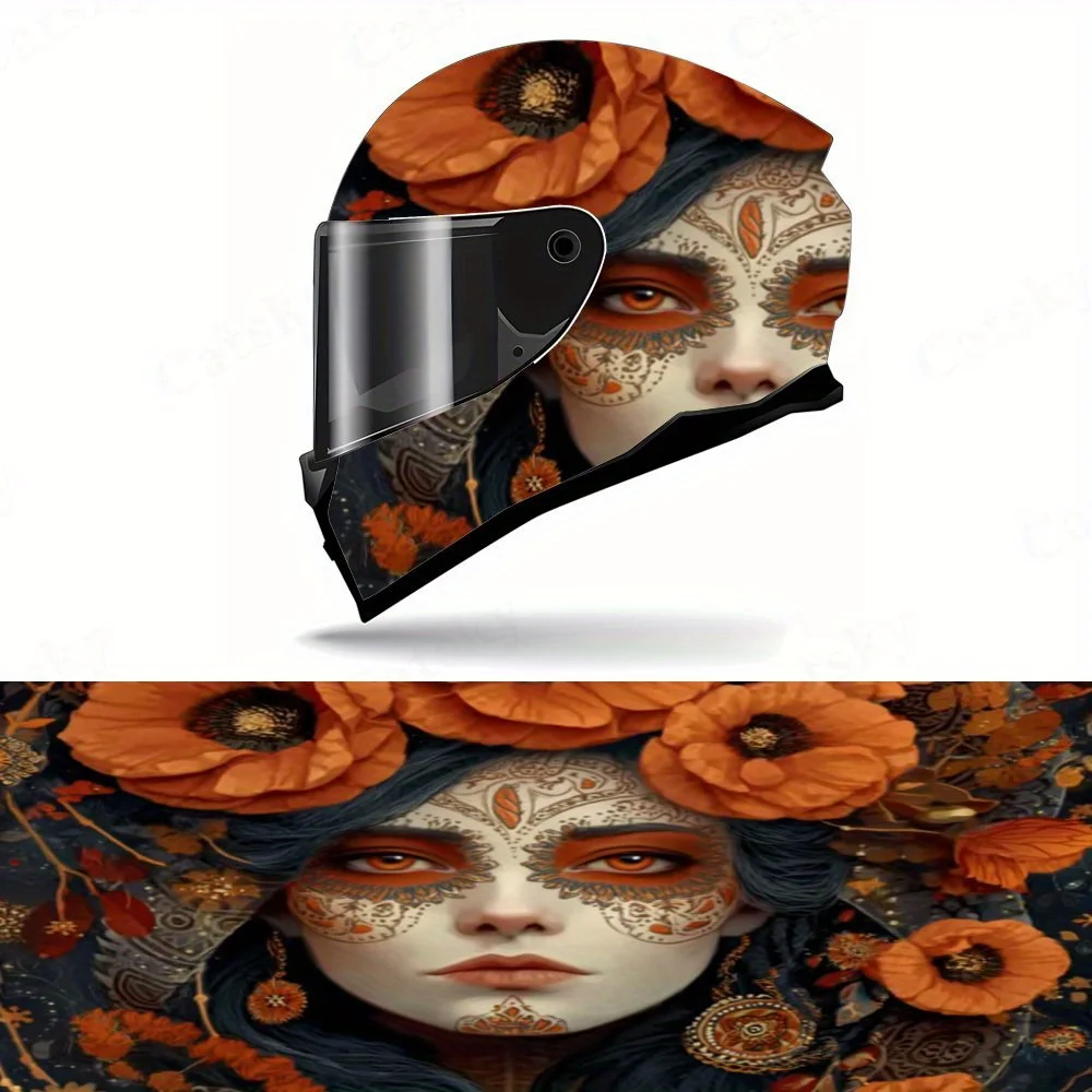

Gothic woman PVC material self-adhesive waterproof motorcycle helmet sticker, paste firmly and do not fall, waterproof and weath