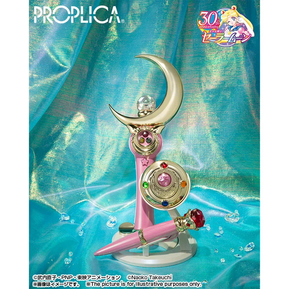 Em estoque! Conjunto de transformação original BANDAI PROPLICA Sailor Moon Moon Stick - broche, caneta, figura de estrela de cristal e brinquedo modelo
