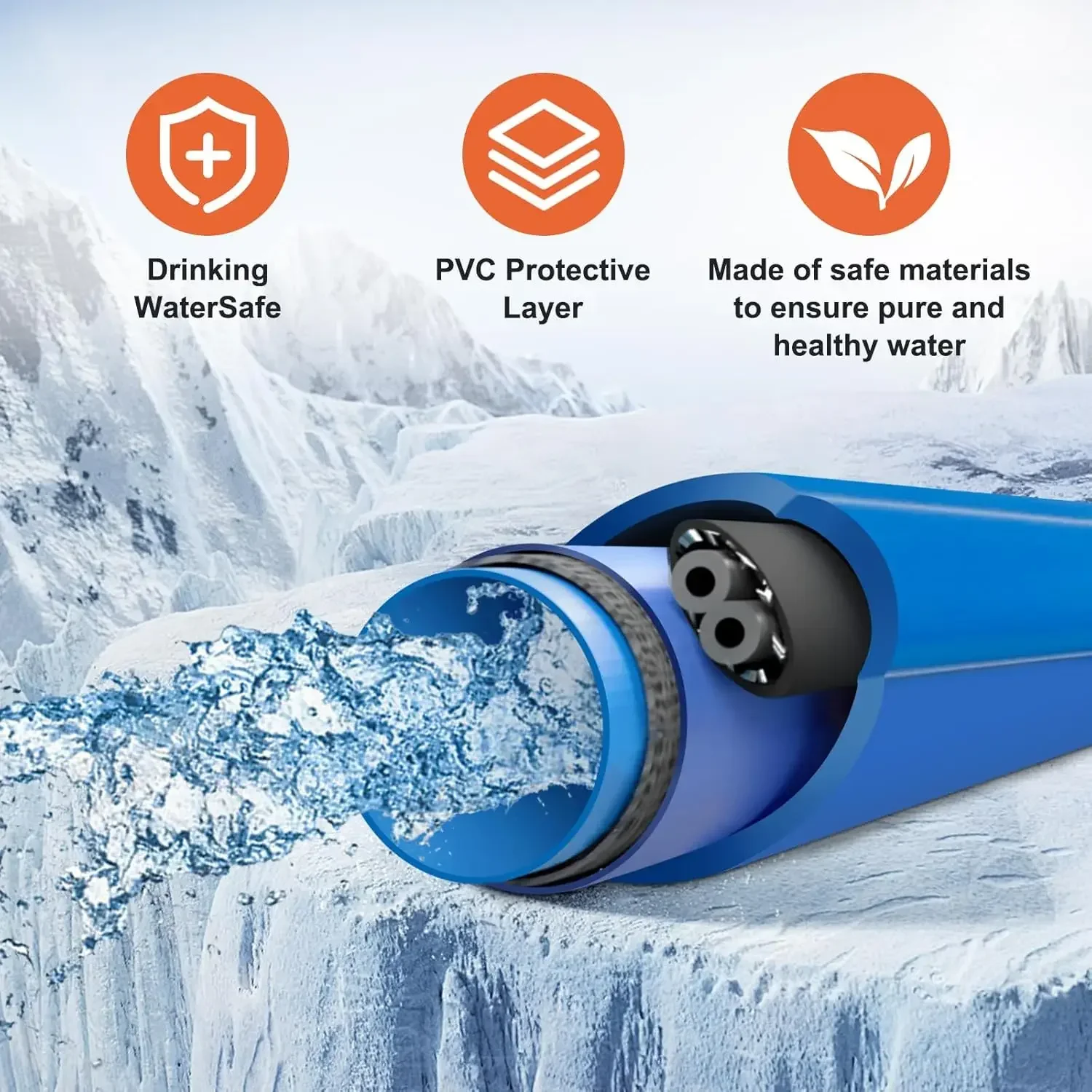 100FT Heated Water Hose for RV,Heated Drinking Water Hose with Thermostat,Lead and BPA Free,1/2"