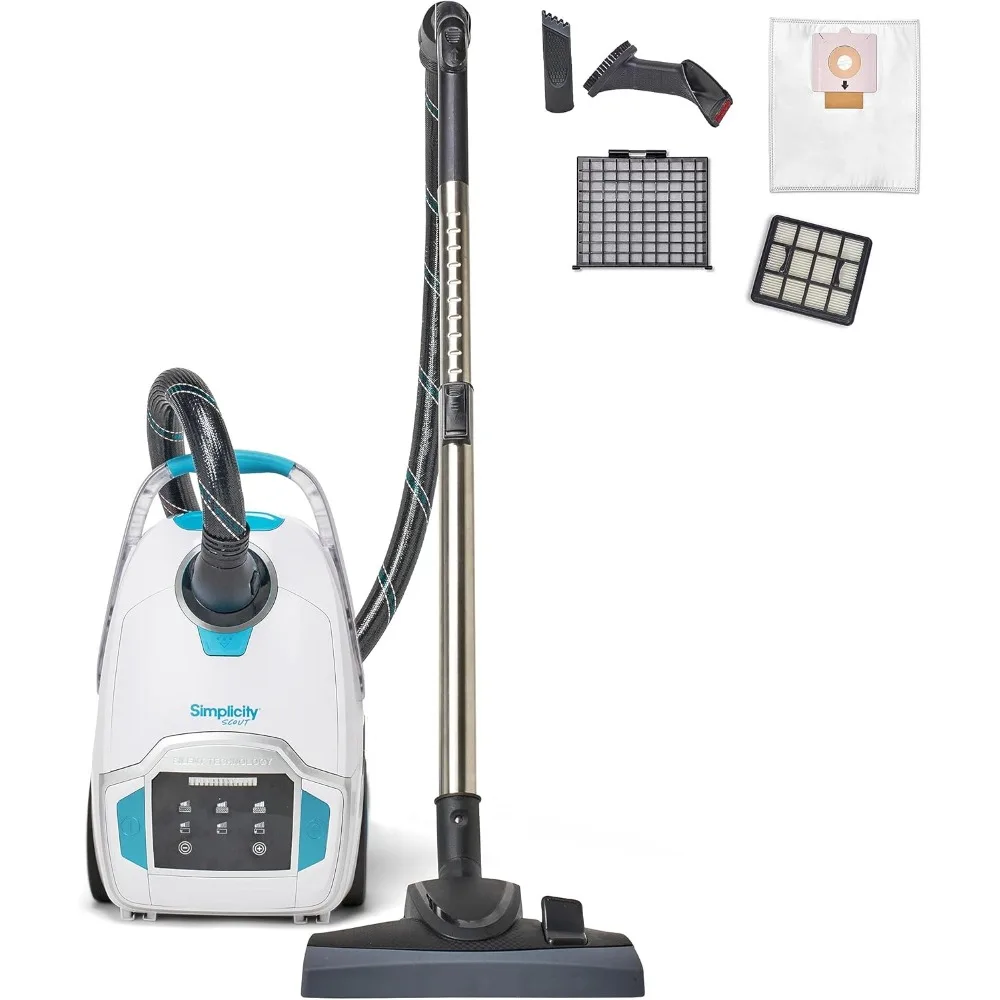 

Scout Canister Vacuum Cleaner, Compact Rug and Wood Floor Vacuum, Household Vacuum Cleaners Feature Extendable Wand