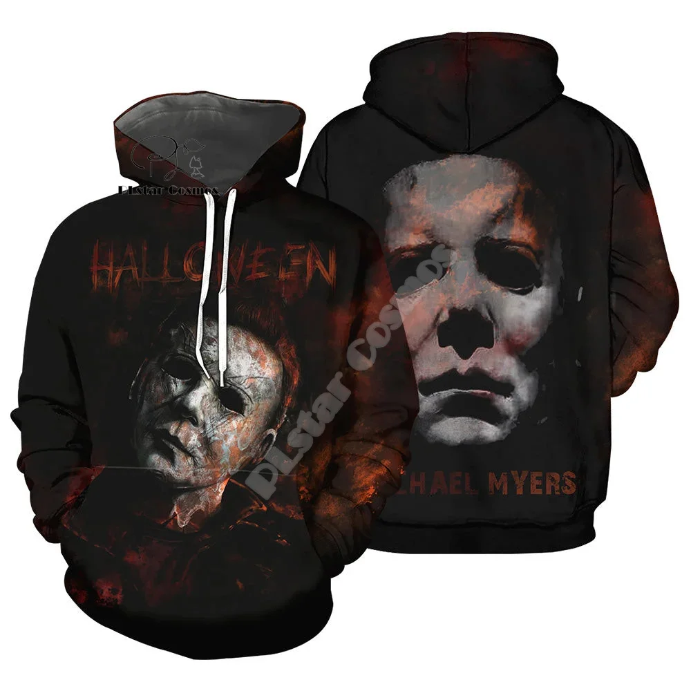 Cosplay Halloween Horror Terror Movie Michael Myers Vintage Retro Graffiti 3DPrint Pullover Streetwear Casual Jacket Hoodies N23