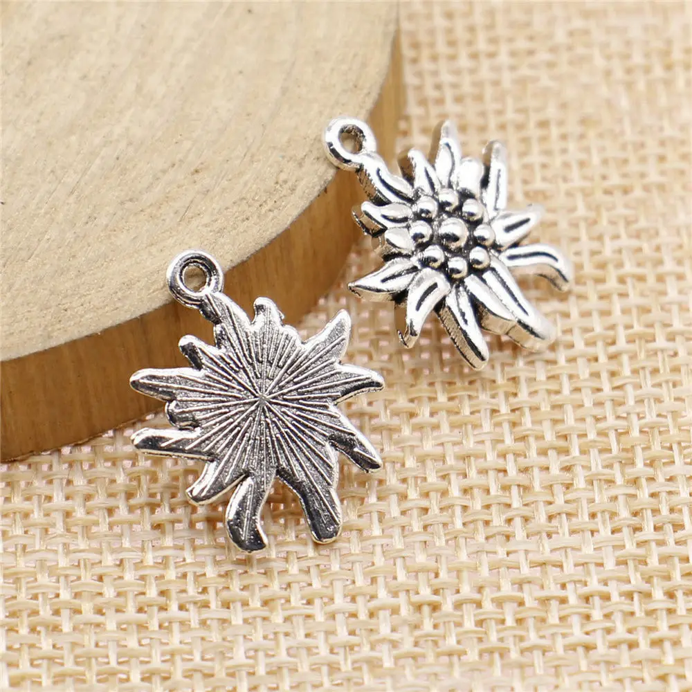 Phone Pendant Flower Charms Supplies For Jewelry 21x17mm 5pcs