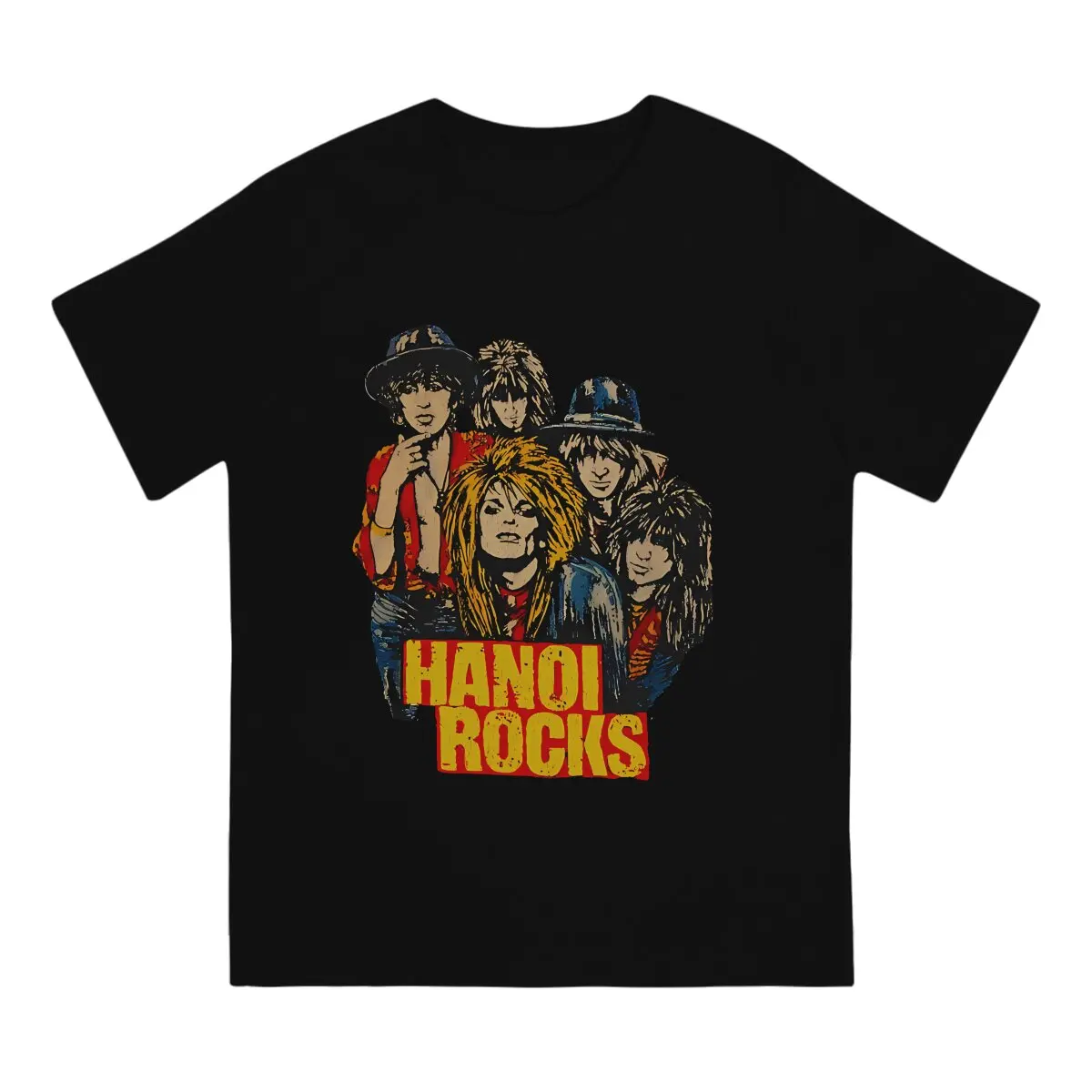 Hanoi Rocks Vintage T Shirt Men's  Pure Cotton Hipster T-Shirt Crew Neck Hanoi rocks Tees Short Sleeve Clothes Gift