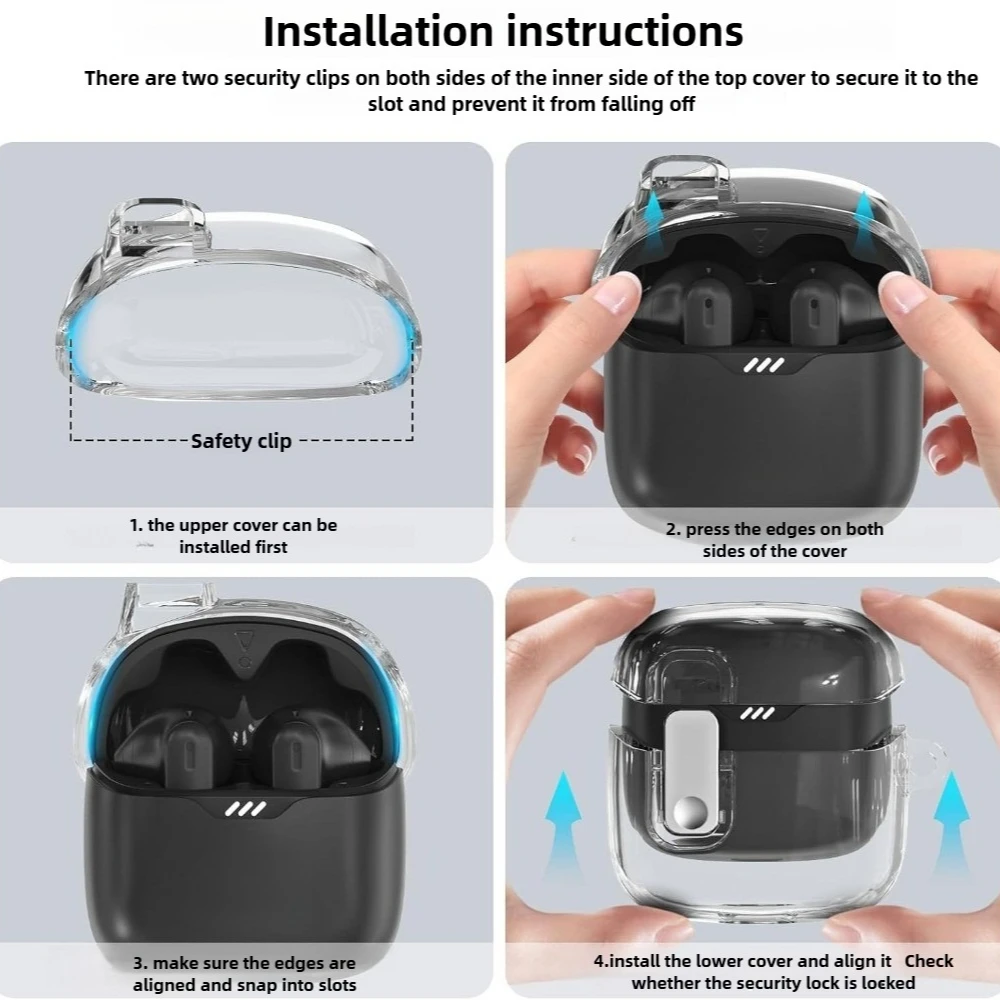 Anti-drop Protective Case with Electroplated Lock Buckle For JBL Mini Bean / TUNE FLEX - New Bluetooth Headset Cover