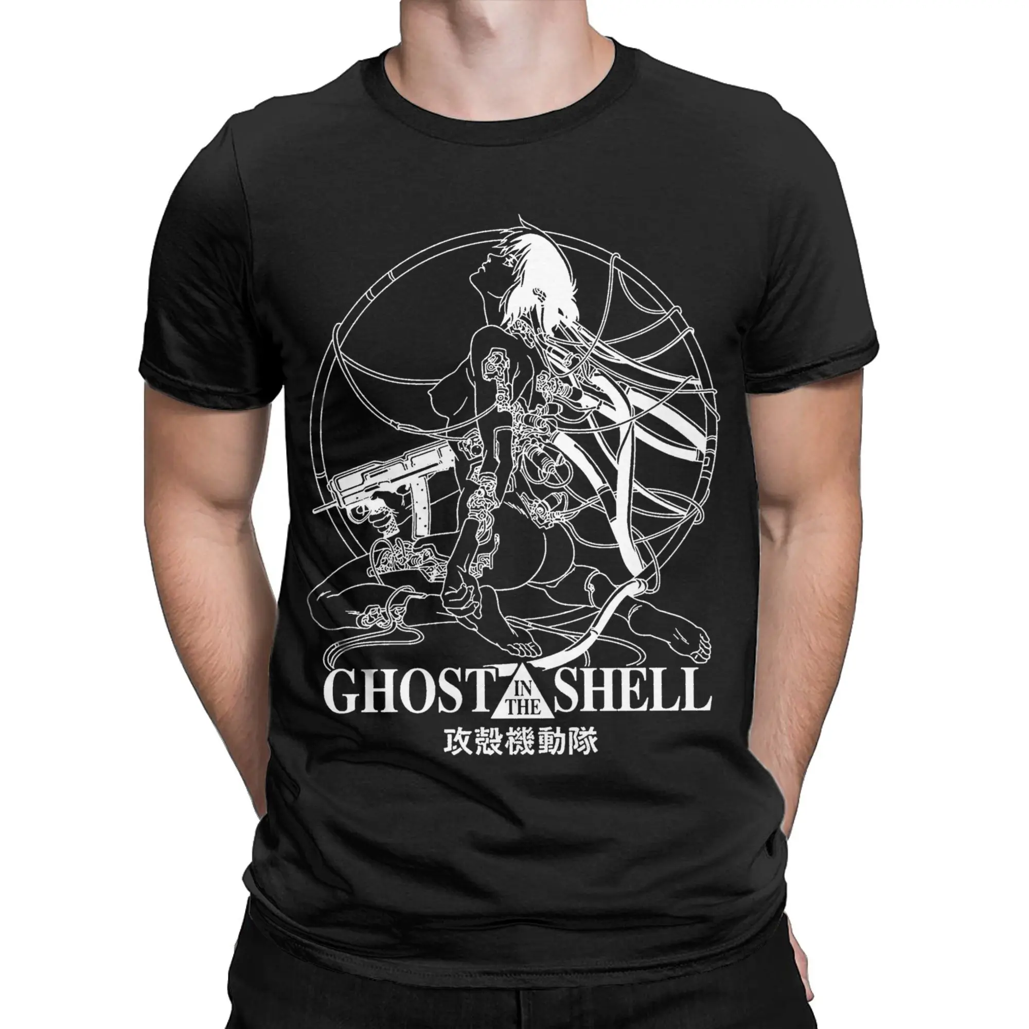 Ghost soldier Ghost In The Shell Graphic Printing T Shirt for Men Women  Cotton  Tee Shirt Clothes