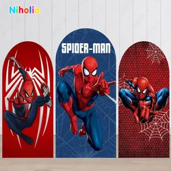 Spiderman Arch Backdrop Super Hero Polyester Cover Kids Birthday Decoration Party Photograph Background Baby Shower Photo Booth