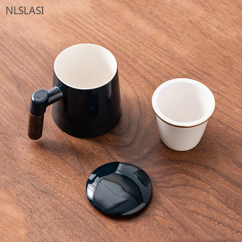 380ml Ceramic Office Mug with Lid Filter Tea Separating Teacup Portable Storage Bag Tea Set Home Beauty Tea Infuser