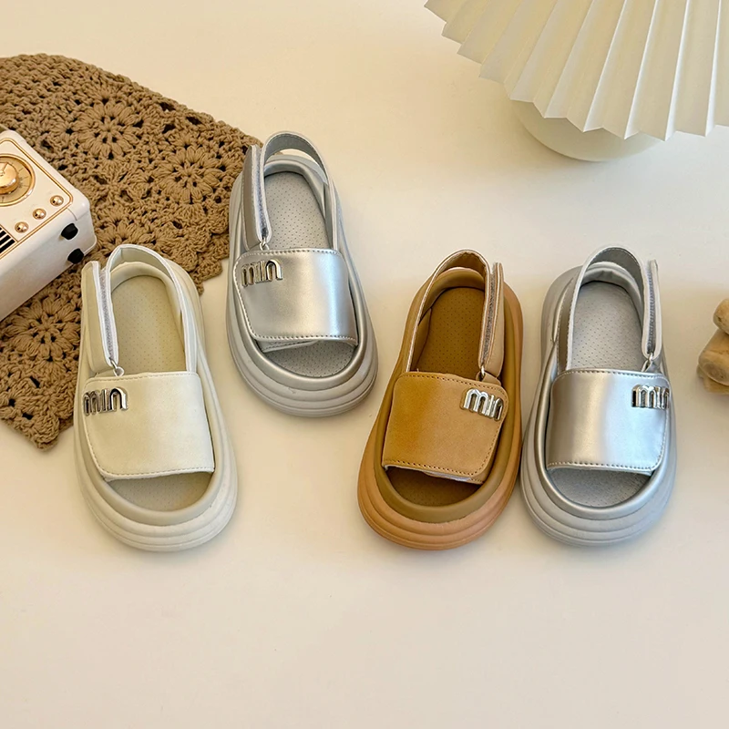 Korean Style Children Sandals Summer New Simple Design Boys Sandals Fashion Colorful Girls Hook & Loop Shoes sandalias niña