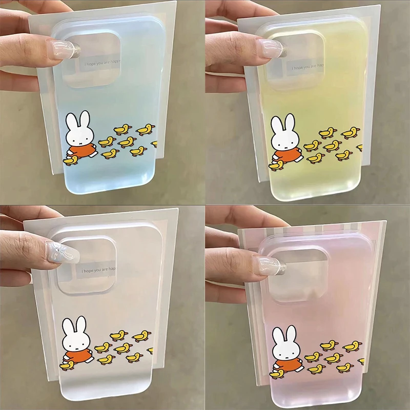 Kawaii Miffy Iphone 7/8/XS/XR/11/12/13/14/15/16ProMax Phone Case Silicone Anti-drop Simple All-wrap Soft Case Christmas Toy Gift