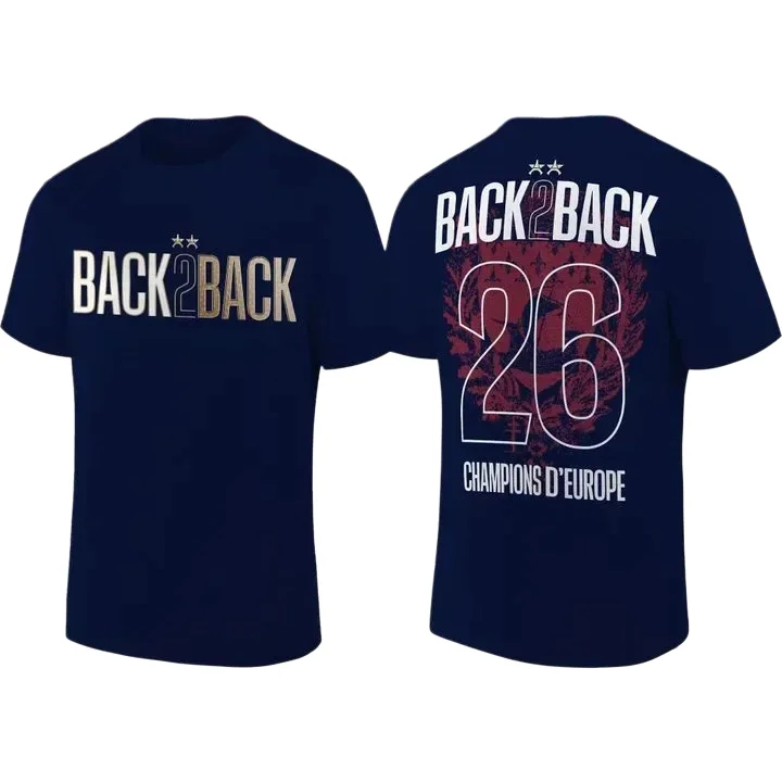 Camiseta Unissex PSG 2026 Back 2 Back Champions D'Europe, Algodão, Verão, Estilo Y2K, Esportiva, Gola Redonda, Manga Curta