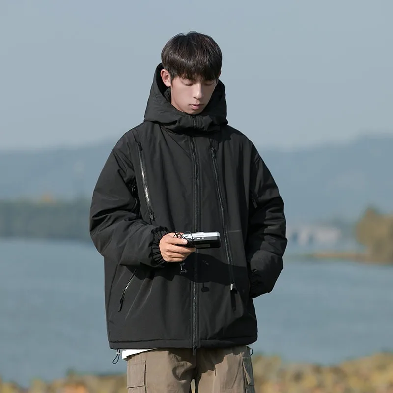 

Новинка 2025, мужская повседневная свободная ветровка в американском стиле Sle Jaet, водонепроницаемое весенне-осеннее пальто, молодежное пальто без застежки-молнии