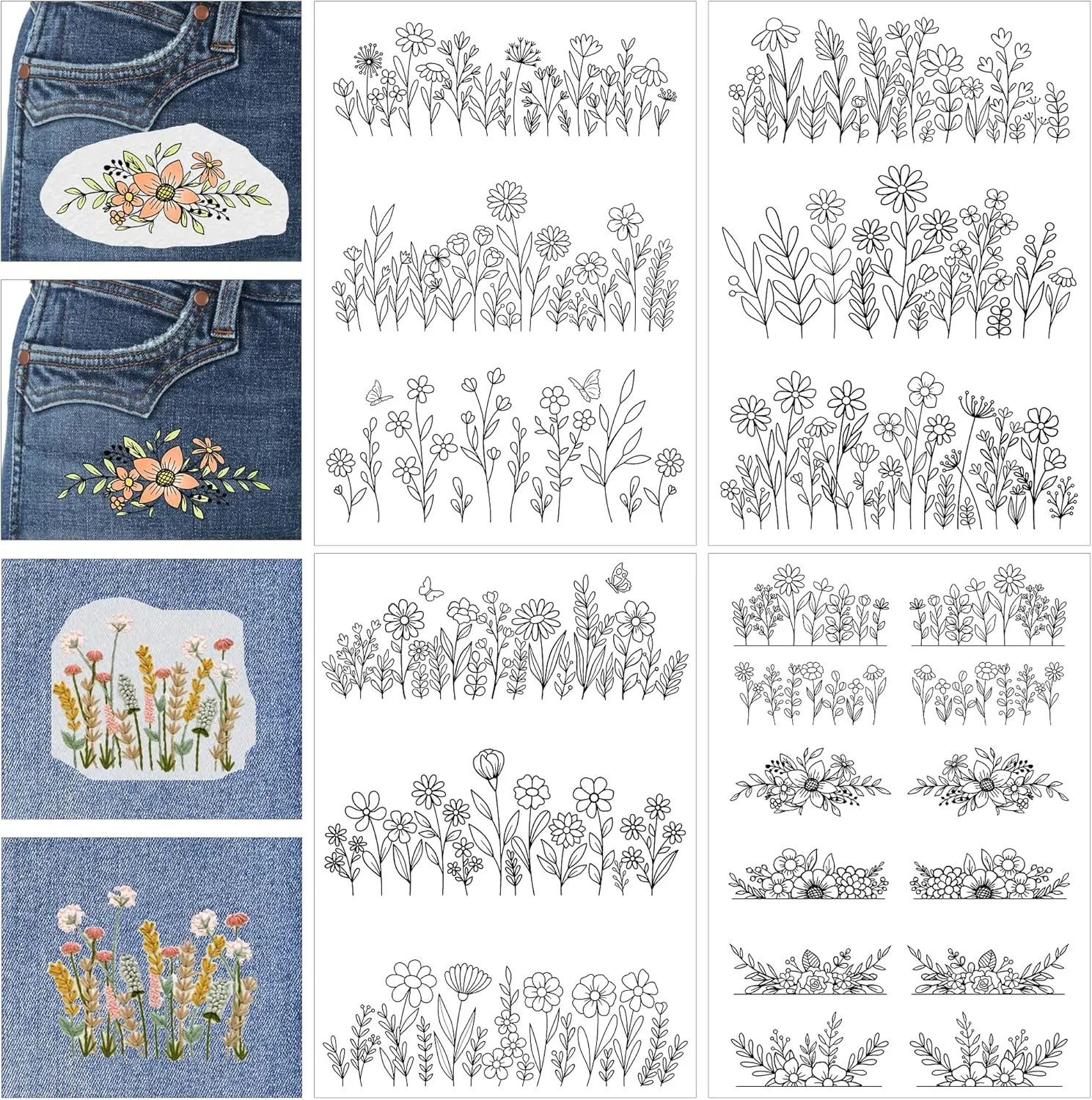 4 Sheets Water-Soluble Stabilizer Embroidery Paper for Stitches, Water Soluble Stabilizer Embroidery Patterns