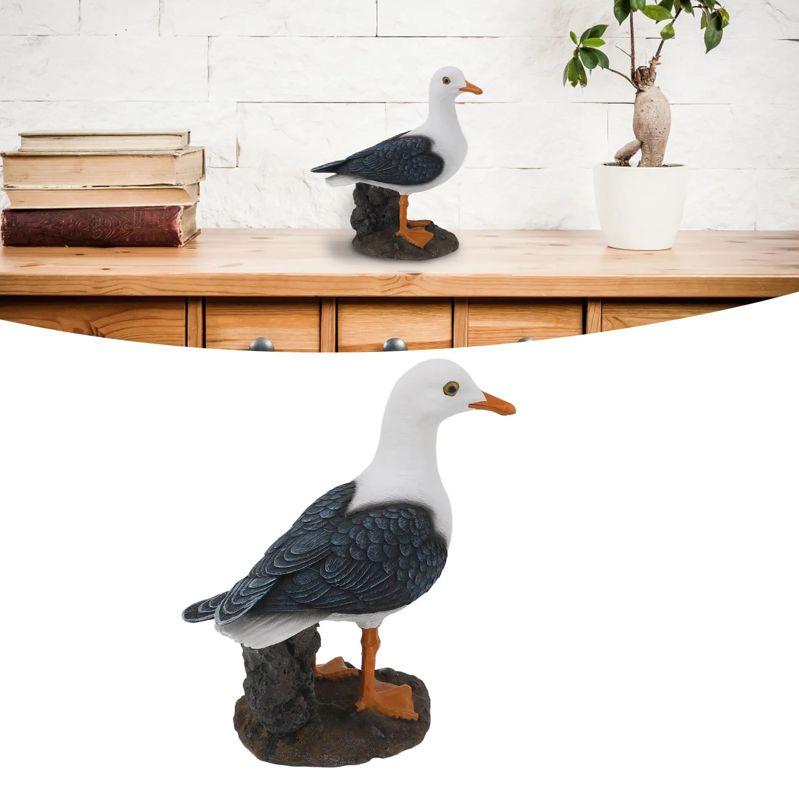 

Resin Seagull Statue Sea Bird Figurine Mediterranean Style Ornament For Home Landscape Office Decoration