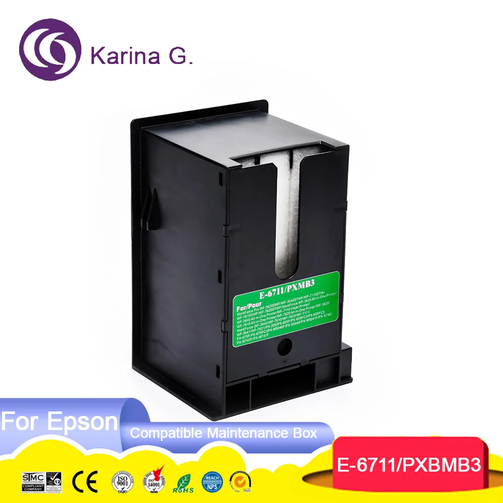 

6711 T6711 C13T671100 PXMB3 Совместимый резервуар для отработанных чернил для принтера Epson Workforce WF 7610 7620 WF-3640 PX-M5040F