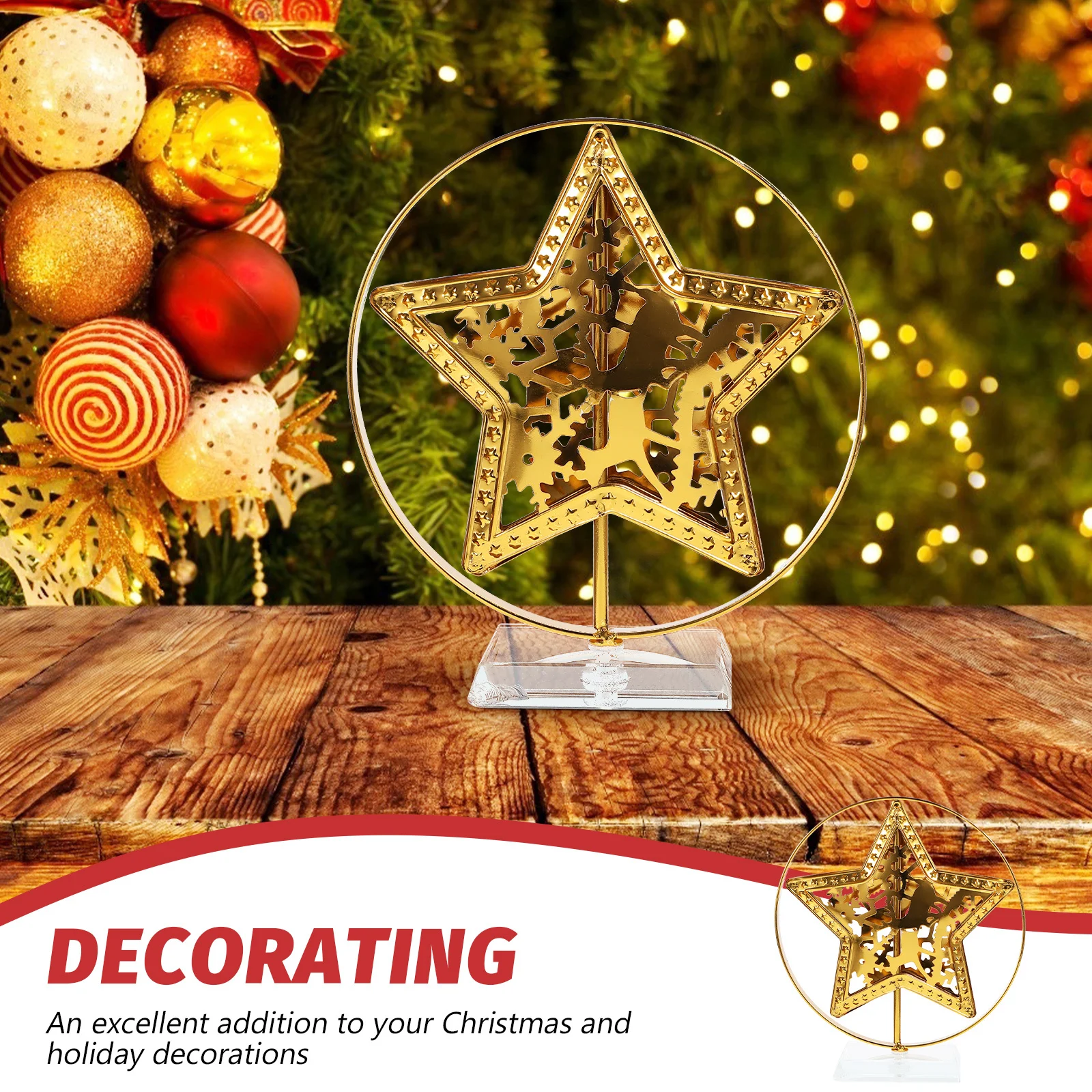 

Stylish Christmas Star Table Sign for Dining Table Decor Holiday Party Centerpiece Xmas Desktop Ornament Home Decoration
