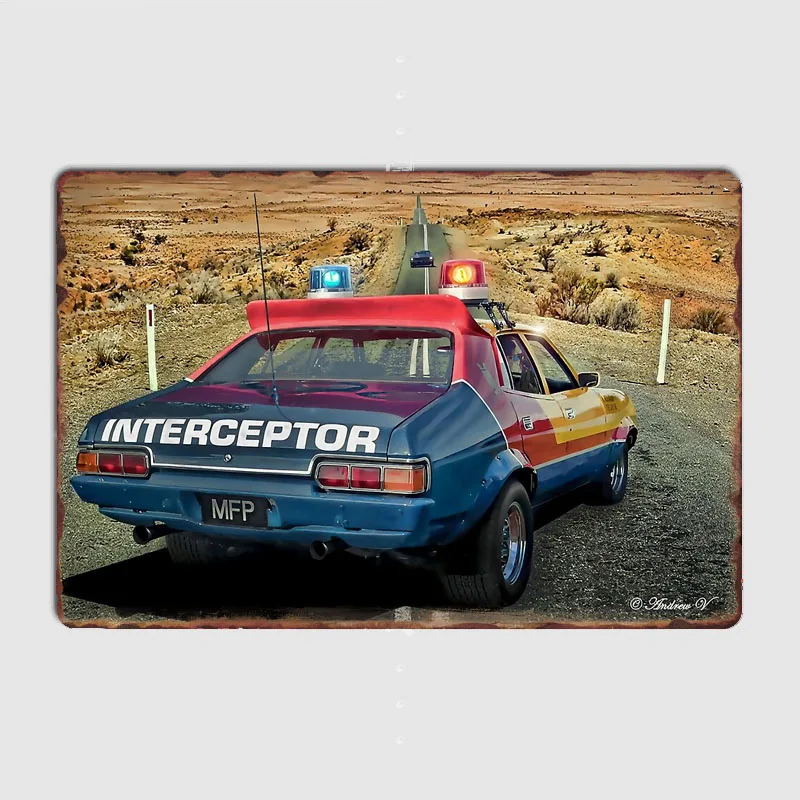 Mad Max Car Interceptor Posters Metal Sign Custom Tin Wall Decor Club Garage Drawing Room Decor Home Decor