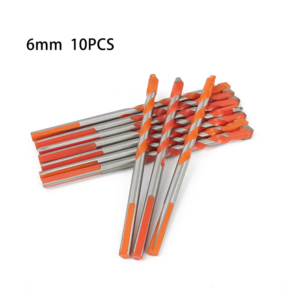 10pcs 6mm Triangle Drill Bit Drill Bit Triangle Drill Hand Alloy Triangle Blade Diameter For Ceramic Glass Hole Triangle Handle