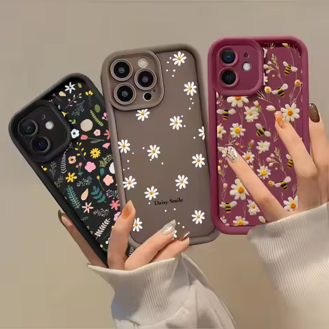 Case For Samsung Galaxy Note 20 Ultra A22 A12 M51 M20 M11 M23 M54 F06 M16 M15 M34 M30S A03S M31 A02 A03 Core Daisy Bee Flower