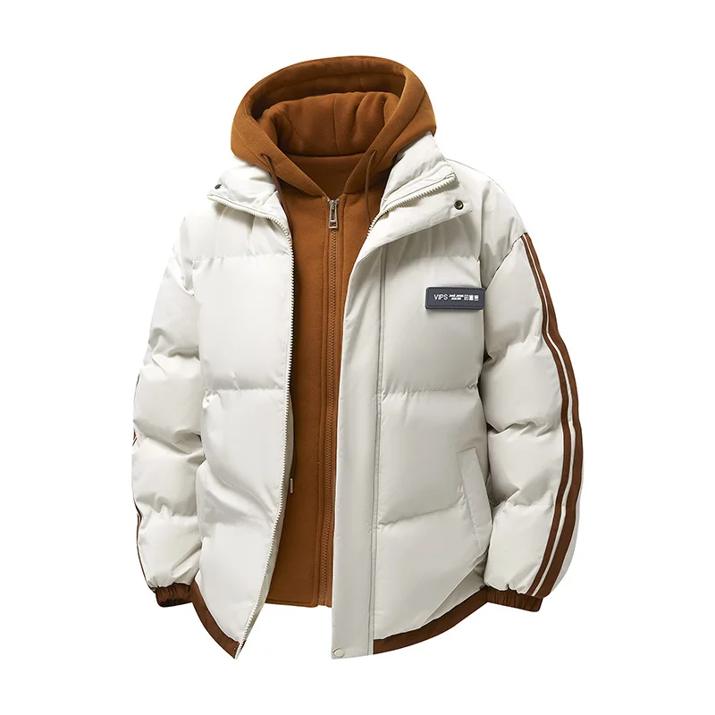 الشتاء سترات الحرارية الرجال النساء وهمية قطعتين معطف القطن سميكة الدافئة ملابس خارجية يندبروف الكورية شعبية الملابس الرجال