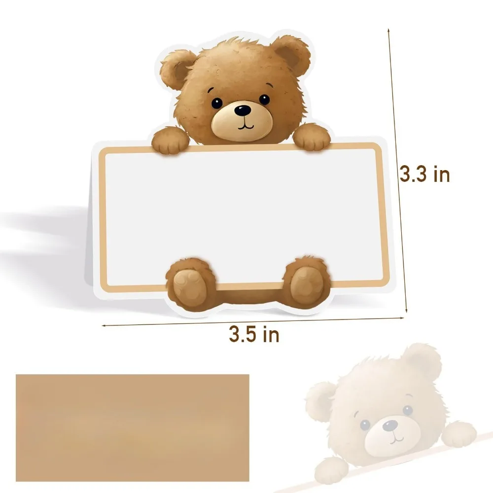 10/25/50 قطعة رقم جلوس الزفاف بطاقة الطاولة الكرتون الدب نمط الاطفال حفلة عيد ميلاد تسجيل في زميل الدراسة عشاء اسم مكان بطاقة