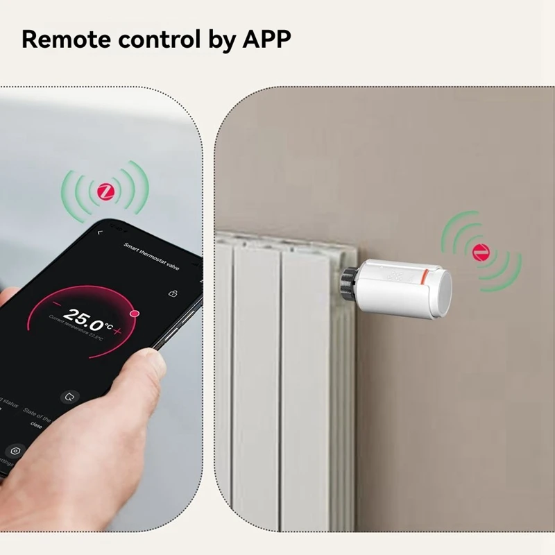Tuya ZigBee Thermostatic Radiator Valve Smart TRV Programmable Supports & Home, Remote App Operation-A74P