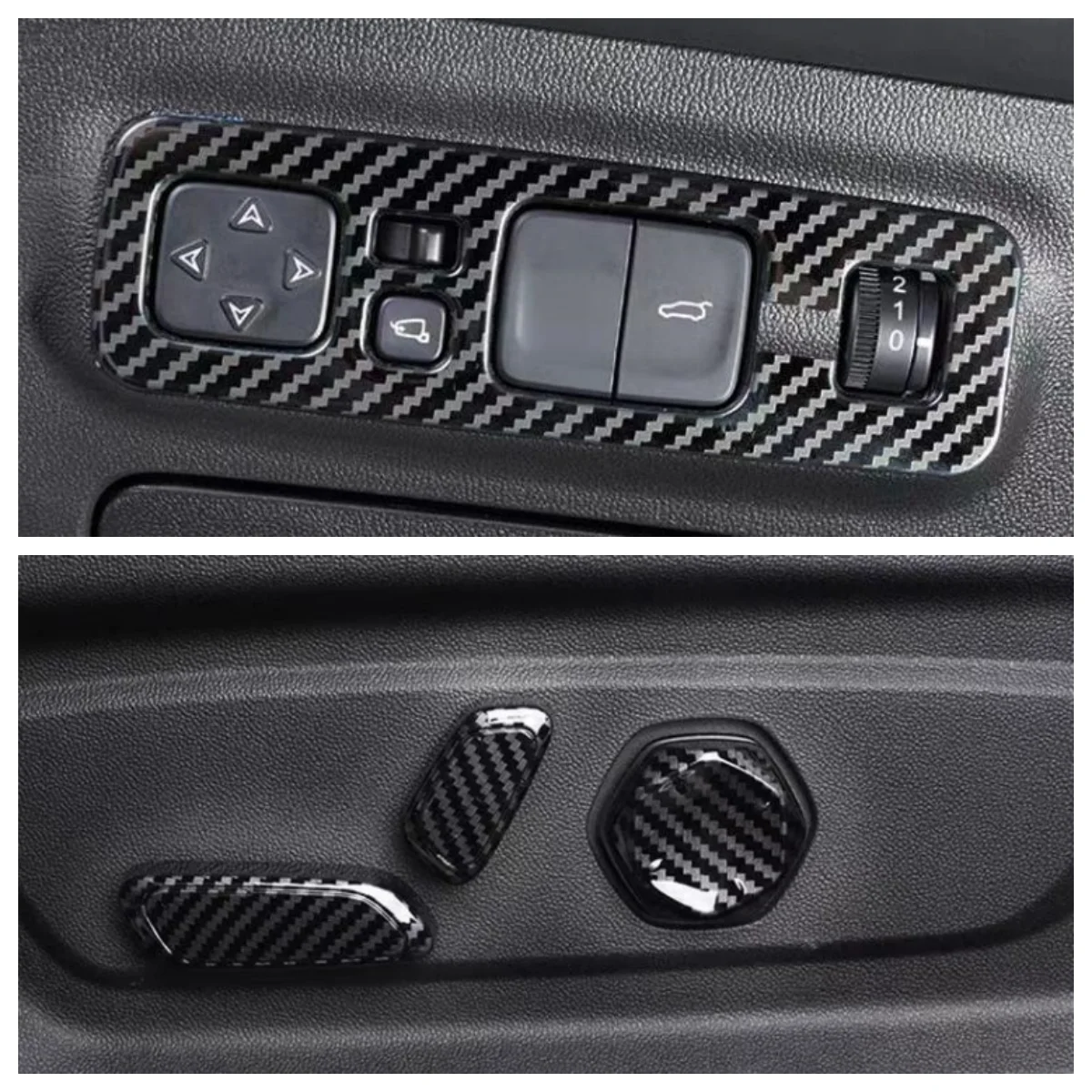 

For Changan UNIK UNI-K 2021-2024 Carbon Fiber ABS Headlight adjustment left center control/seat adjustment interior accessories