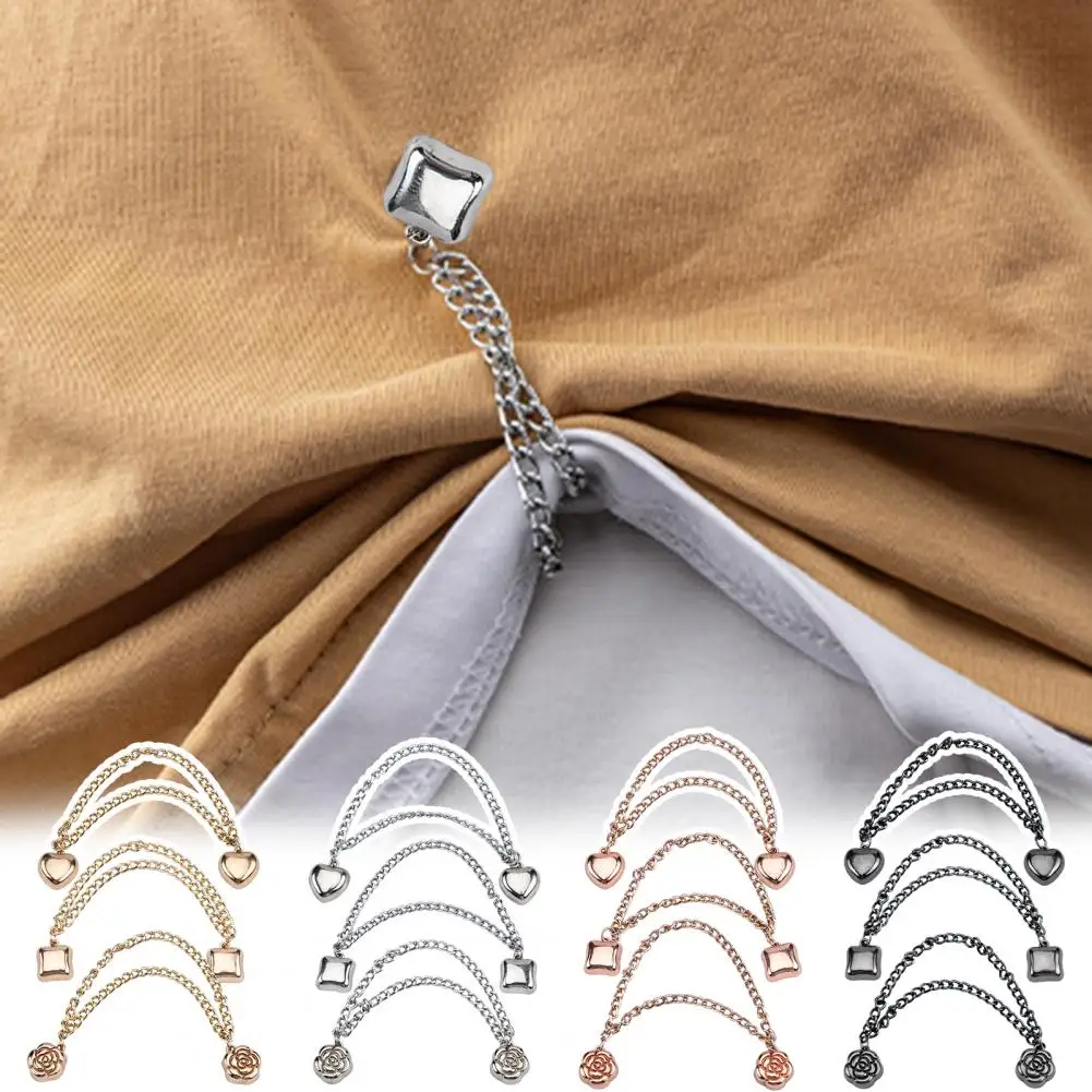 Magnetic Dress Clip Magnetic Clothing Clip With Chain For Shawls Scarves Trousers Multi-function Pinless Brooch Metal Buttons