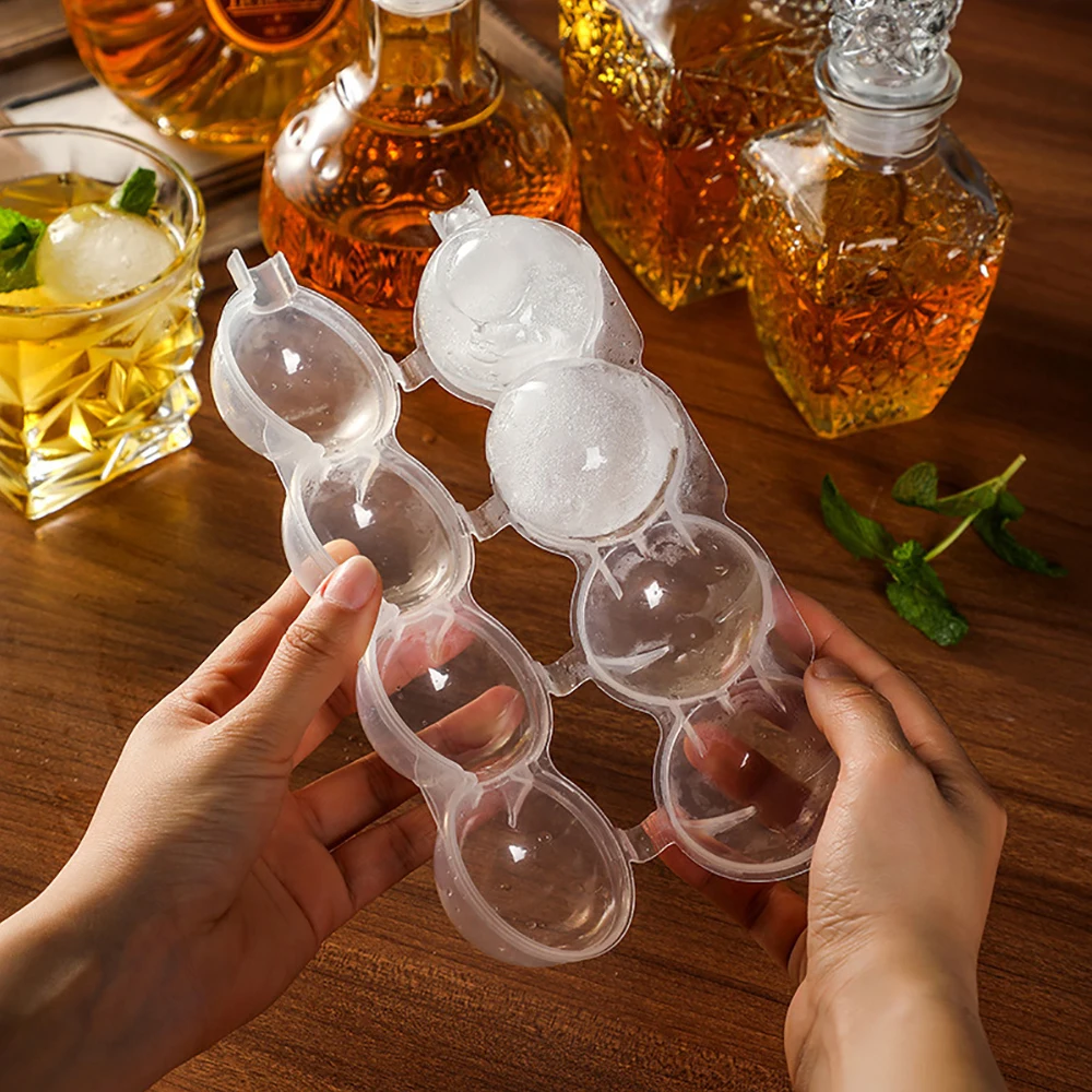 New 4-cell Ice Hockey Whiskey Making Four Hole Round Ice Hockey Mold for Whiskey Milk Cooling Ice Hockey Mold