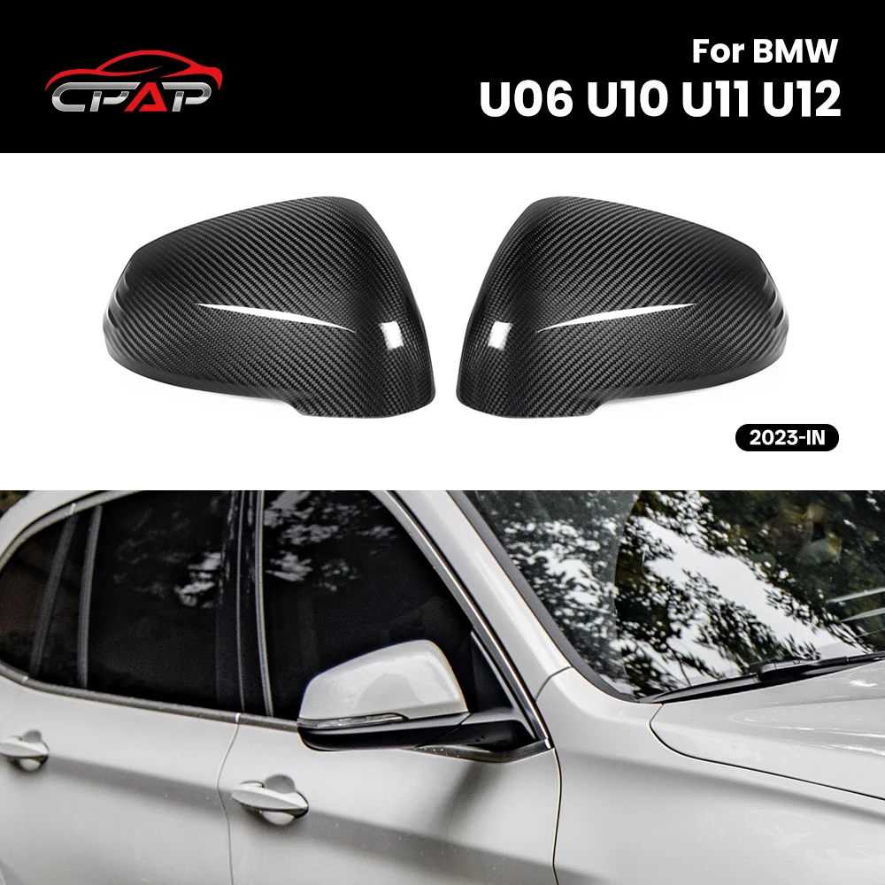 

Real Dry Carbon Fiber Car Side Door Rearview Mirror Caps For BMW U06 U10 U11 U12 2023-IN OEM Style Exterior Replacement Parts