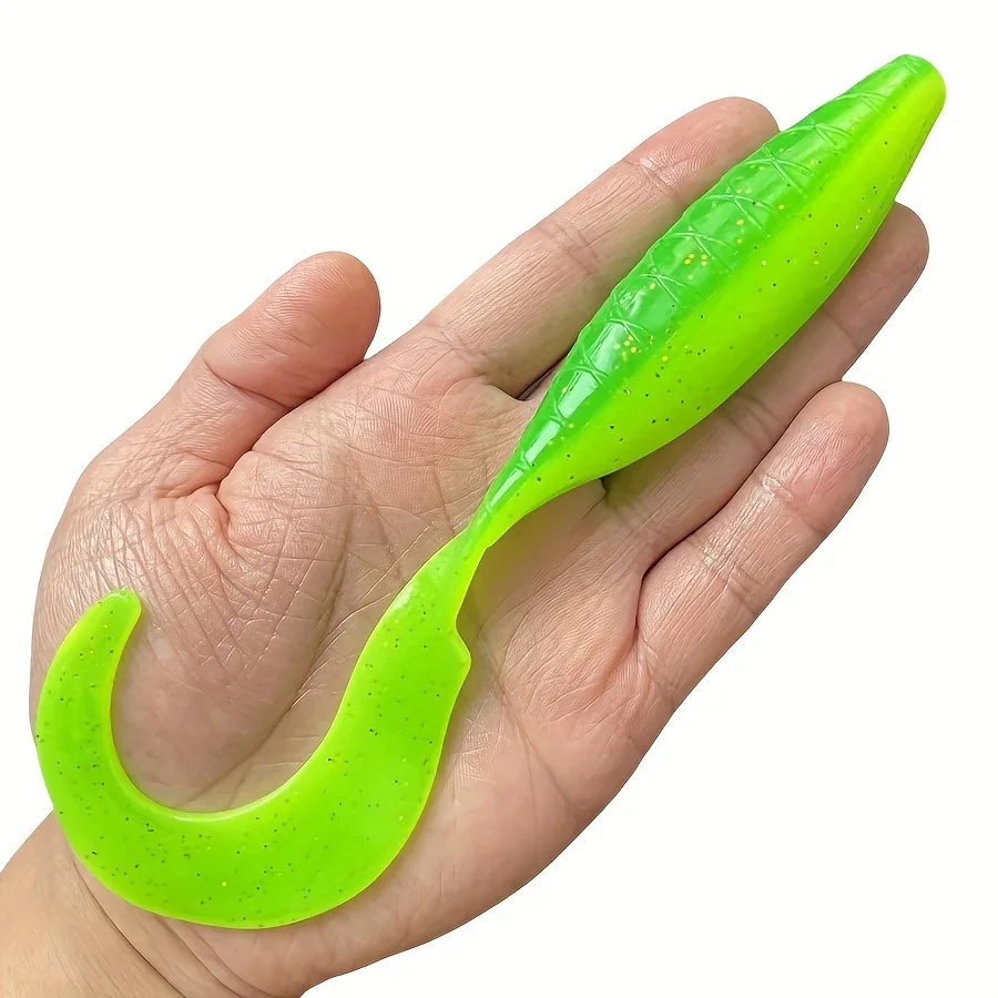 2PCS Hohe Elastische PVC Simulation Rolle Schwanz Weichen Köder Locken Angeln Gruppe Zubehör Geeignet für Bass/Forelle/Hundfisch/Giraffe – Detail 5