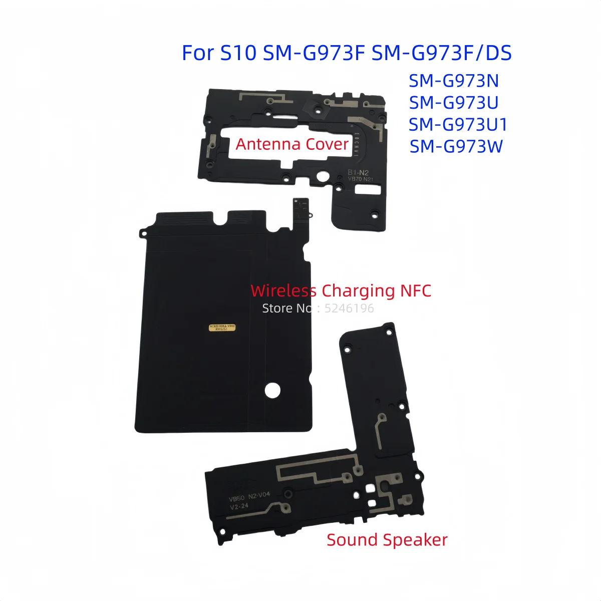1pcs 무선 충전 NFC + 안테나 커버 삼성 갤럭시 S10 SM-G973F G973N SM-G973U G973W 용 하단 사운드 스피커 부품 교체