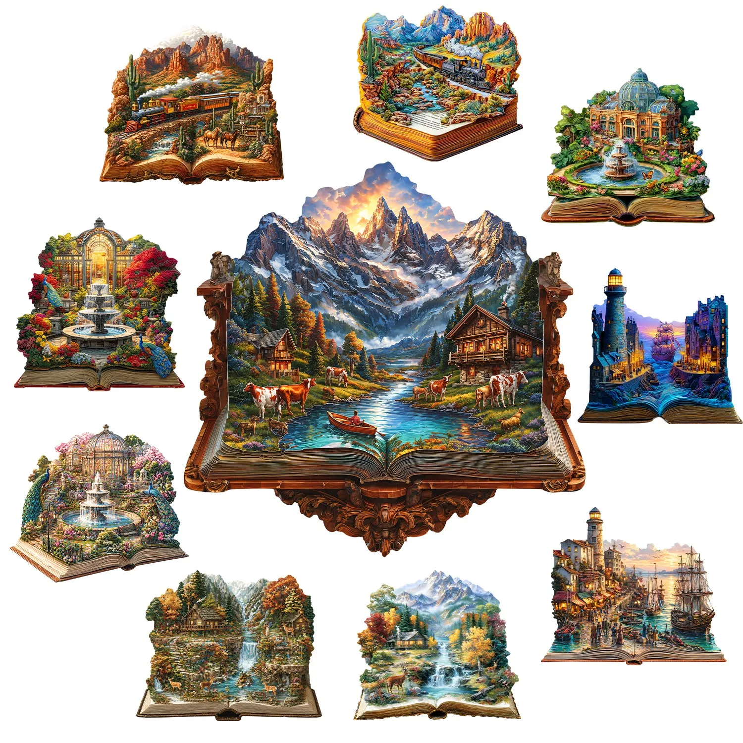 Puzzle en bois plat sur le thème de l'illustration naturelle, jeu de puzzle, jouet, cadeau pour adolescent, souvenir significatif pour les occasions spéciales