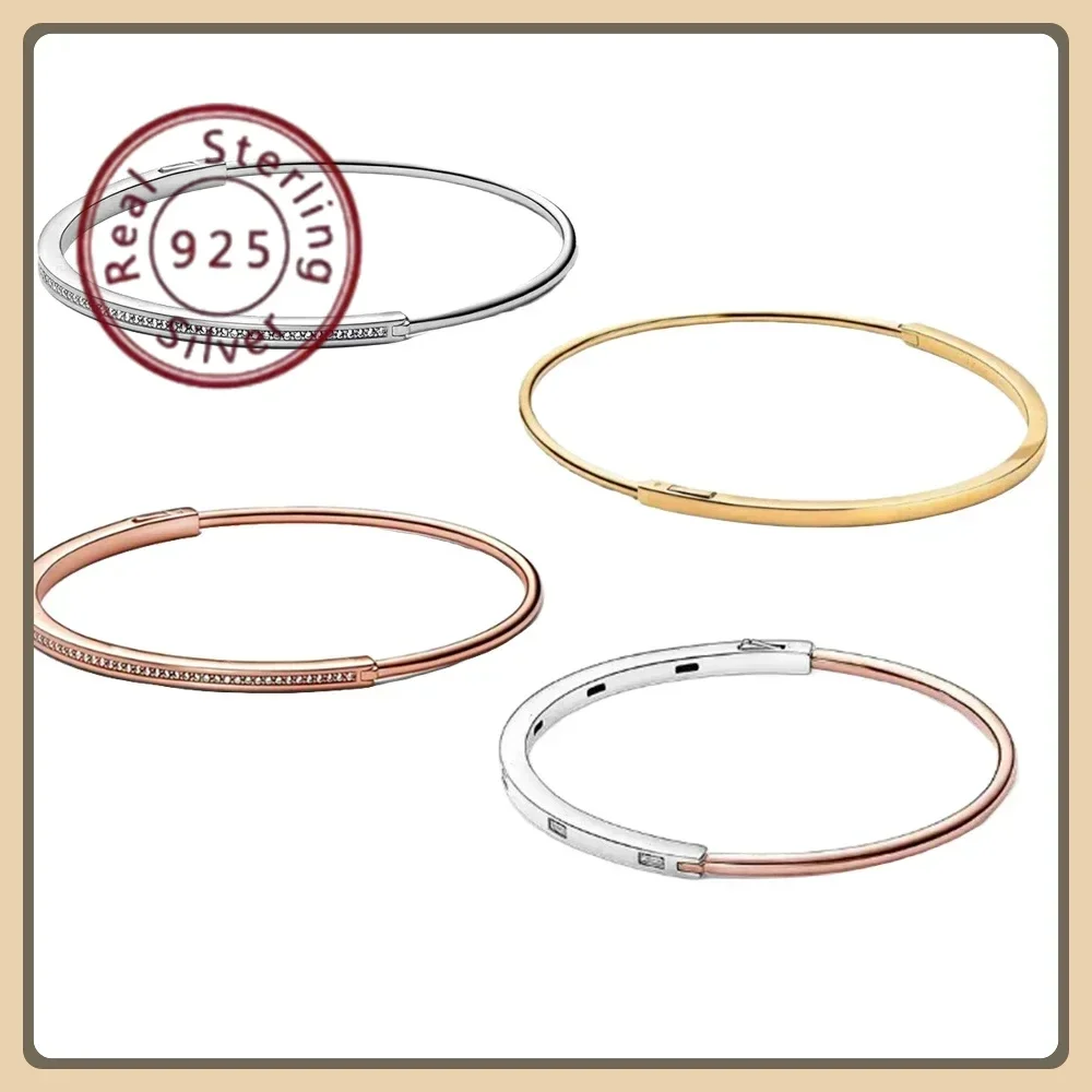 

A women's trend luxury zirconia bracelet made of 925 sterling silver round bracelet, a charming accessory for women at parties