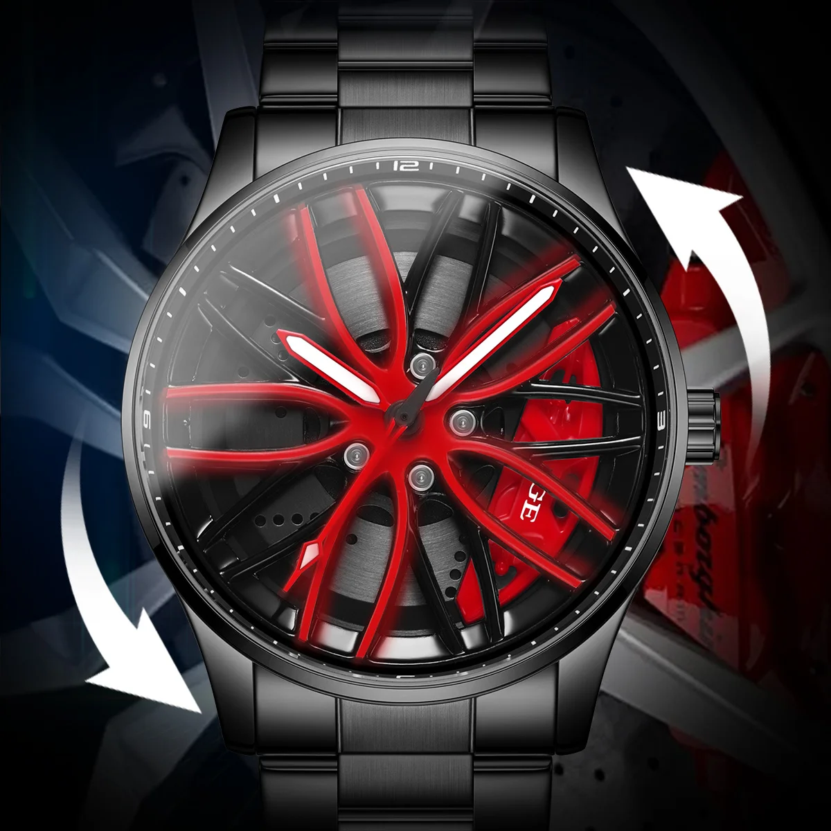 LIGE Fashion Man Watch Rotating Wheel Dial Waterproof Military Quartz Watches Luxury Stainless Steel Luminous Sports Mens Watch