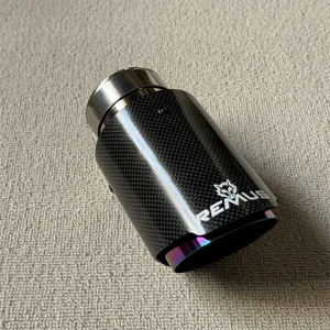 REMUS-Car Exhaust Tip, Fibra De Carbono Brilhante, Plain Silenciador Tubo, Automóvel Peças, Modificação, Roxo, 1Pc 8 principais vendas mangueira roxa - №3
