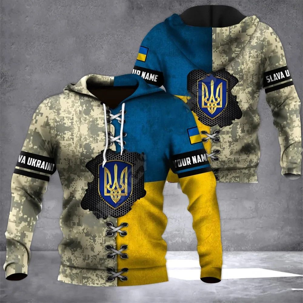 Hoodies Ukrainian Flag National Emblem 3d Print Sweatshirts Men Women Unisex Hooded Oversized Hoodie Fashion Kids Pullover Coat