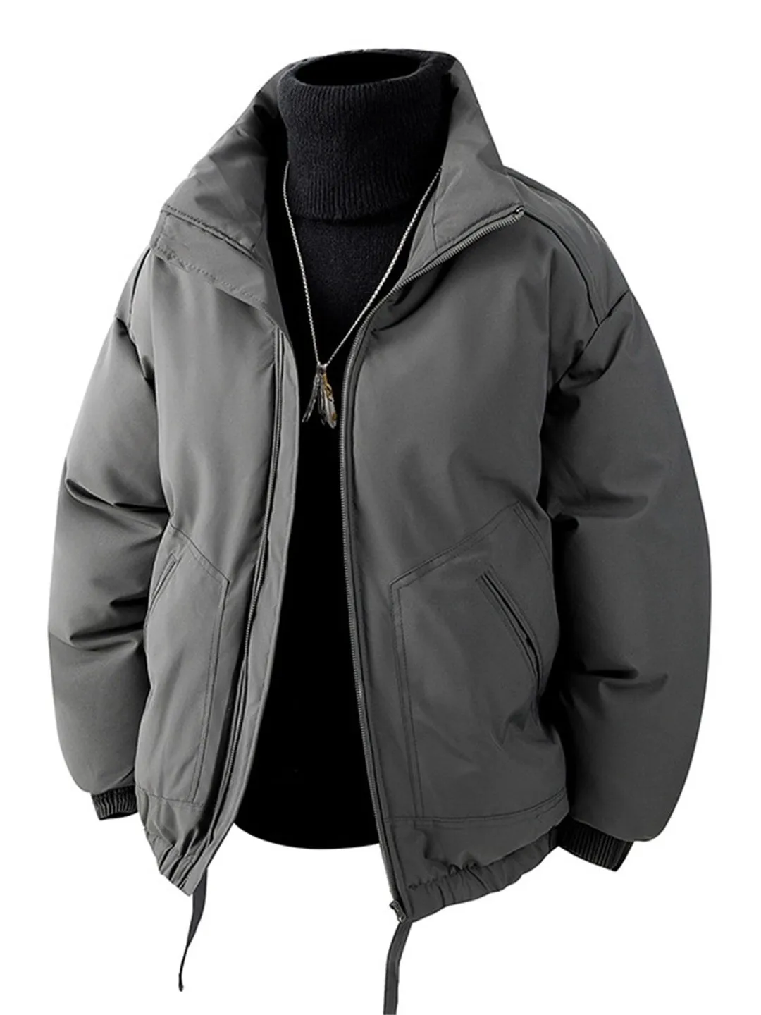 

Thiened Cotton Jaet Men's Faion Urban Sle Windproof Warm Stand Collar Workwear Outerwear Autumn Winter New Arrival