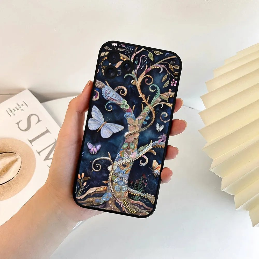 Tree of life Fashion Yggdrasil Phone Case For iPhone 8 14 Mini X 15 13 12 MAX 11 Xr XS Pro Plus Shell